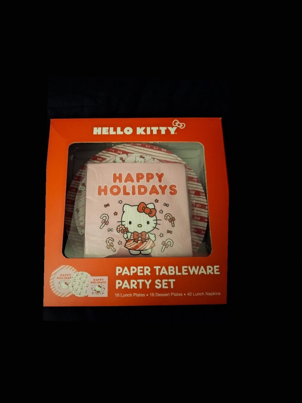 Hello Kitty Pink & Red Holiday Paper Tableware Party Set